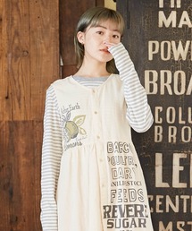 CUBE SUGAR | ショートスラブボーダー長袖クルーネックインナー(Tシャツ/カットソー)