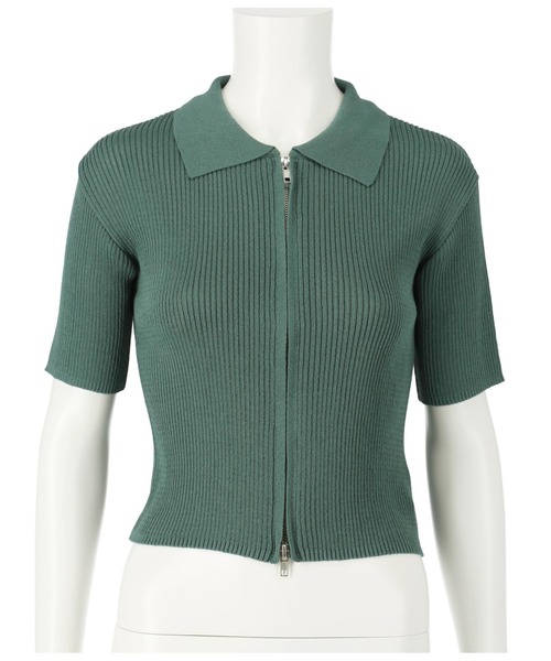 ANAP（アナップ）の「シアーリブ両ジップトップスカットソー（Tシャツ/カットソー・レディース・ブラック/グリーン/オフホワイト/レンガ・FREE）」の14枚目の写真