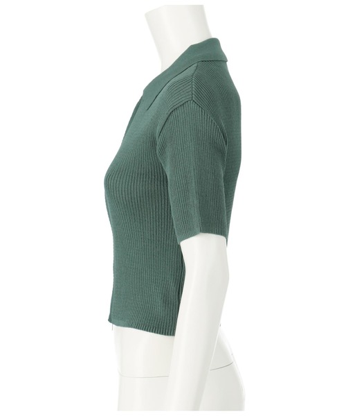 ANAP（アナップ）の「シアーリブ両ジップトップスカットソー（Tシャツ/カットソー・レディース・ブラック/グリーン/オフホワイト/レンガ・FREE）」の13枚目の写真