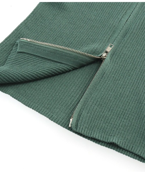 ANAP（アナップ）の「シアーリブ両ジップトップスカットソー（Tシャツ/カットソー・レディース・ブラック/グリーン/オフホワイト/レンガ・FREE）」の11枚目の写真