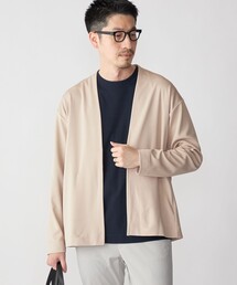 SHIPS: japan quality ツイル ジャージー ノーカラー カーディガン
