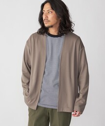 SHIPS: japan quality ツイル ジャージー ノーカラー カーディガン