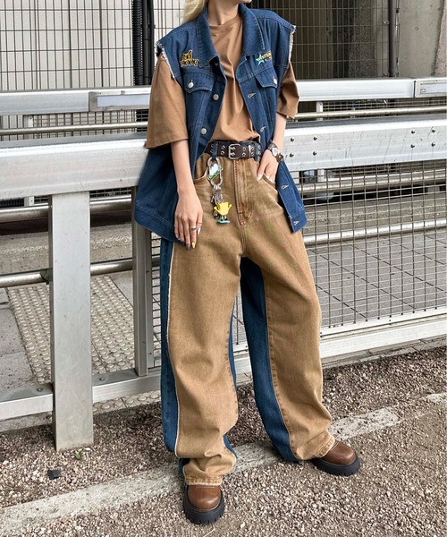 sedacle（セダクル）の「配色カラー切り替えデニム（デニムパンツ