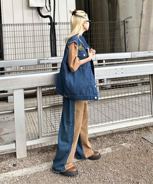 sedacle（セダクル）の「配色カラー切り替えデニム（デニムパンツ