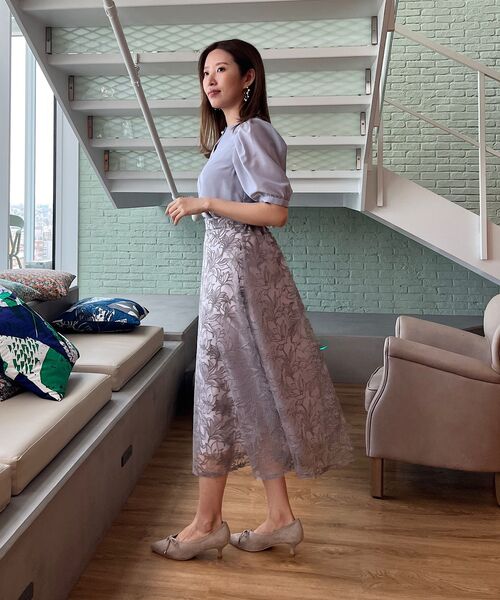 couture brooch(クチュールブローチ)の「◆【前後2WAY/洗える】シアーボリューム袖ブラウス(シャツ/ブラウス・レディース・ライトグレー/ブラック/ピンク系・38/42)」の15枚目の写真