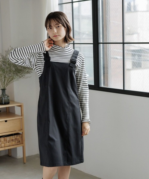 GLOBAL WORK(グローバルワーク)の「インナー付きジャンスカ/AND YUA ANY/964057(ジャンパースカート・キッズ・アイボリー/ブラック・150cm/160cm)」の4枚目の写真