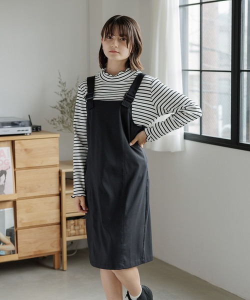 GLOBAL WORK(グローバルワーク)の「インナー付きジャンスカ/AND YUA ANY/964057(ジャンパースカート・キッズ・アイボリー/ブラック・150cm/160cm)」の5枚目の写真