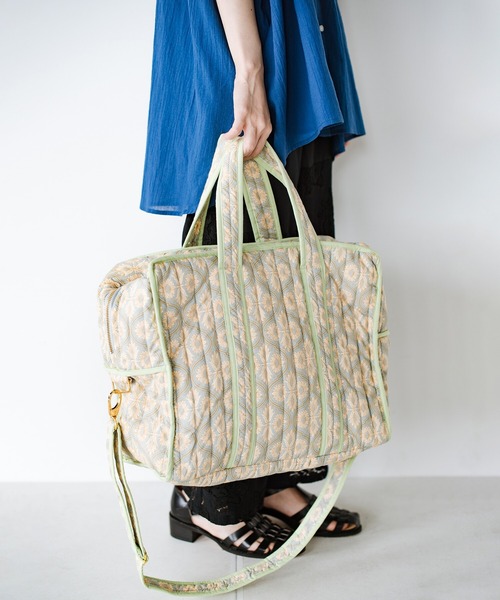 haco!（ハコ）の「【jou jou lier】インドプリントボストンバッグ（ボストンバッグ・レディース・ホワイト系その他/オレンジ系その他/ブルー系その他/グリーン系その他・ONE SIZE）」の3枚目の写真