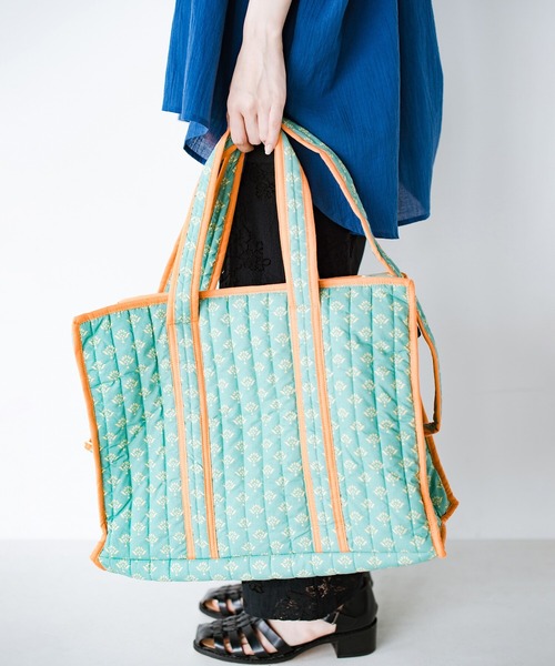 haco!（ハコ）の「【jou jou lier】インドプリントボストンバッグ（ボストンバッグ・レディース・ホワイト系その他/オレンジ系その他/ブルー系その他/グリーン系その他・ONE SIZE）」の14枚目の写真