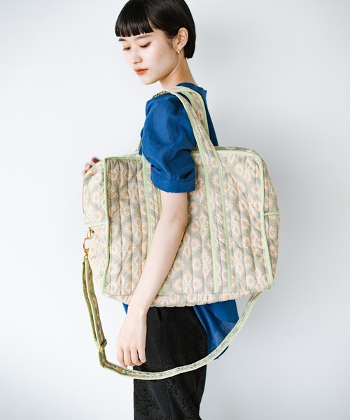 haco!（ハコ）の「【jou jou lier】インドプリントボストンバッグ（ボストンバッグ・レディース・ホワイト系その他/オレンジ系その他/ブルー系その他/グリーン系その他・ONE SIZE）」の15枚目の写真