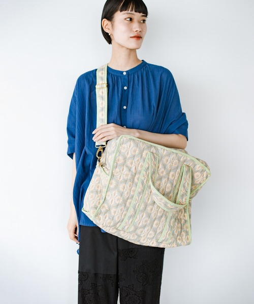 haco!（ハコ）の「【jou jou lier】インドプリントボストンバッグ（ボストンバッグ・レディース・ホワイト系その他/オレンジ系その他/ブルー系その他/グリーン系その他・ONE SIZE）」の16枚目の写真