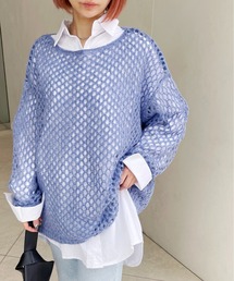 モヘヤメッシュルーズニット