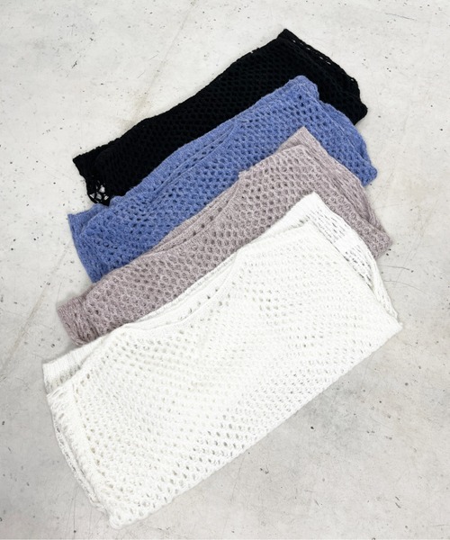 Meli rich（メリーリッチ）の「モヘヤメッシュルーズニット（ニット/セーター・レディース・ブルー/アイボリー/ブラック/グレー系その他/ベージュ/ブルー系その他・MEDIUM）」の13枚目の写真