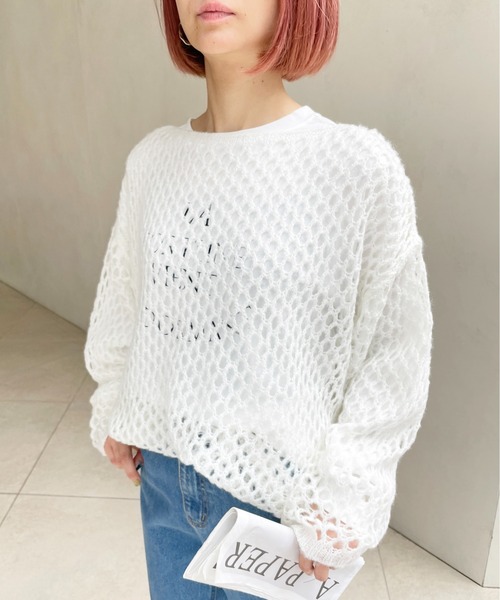 Meli rich（メリーリッチ）の「モヘヤメッシュルーズニット（ニット/セーター・レディース・ブルー/アイボリー/ブラック/グレー系その他/ベージュ/ブルー系その他・MEDIUM）」の15枚目の写真