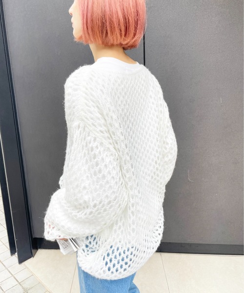 Meli rich（メリーリッチ）の「モヘヤメッシュルーズニット（ニット/セーター・レディース・ブルー/アイボリー/ブラック/グレー系その他/ベージュ/ブルー系その他・MEDIUM）」の16枚目の写真