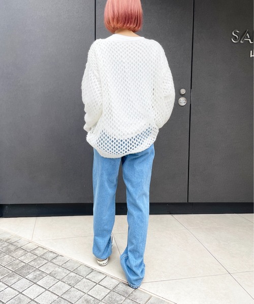 Meli rich（メリーリッチ）の「モヘヤメッシュルーズニット（ニット/セーター・レディース・ブルー/アイボリー/ブラック/グレー系その他/ベージュ/ブルー系その他・MEDIUM）」の18枚目の写真