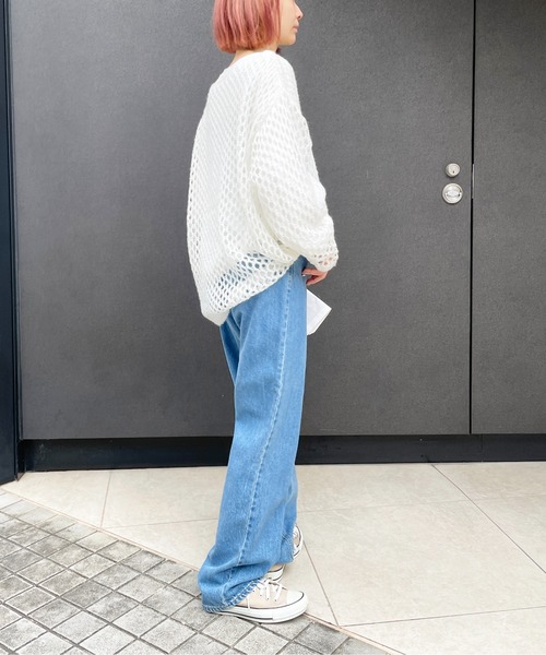 Meli rich（メリーリッチ）の「モヘヤメッシュルーズニット（ニット/セーター・レディース・ブルー/アイボリー/ブラック/グレー系その他/ベージュ/ブルー系その他・MEDIUM）」の19枚目の写真