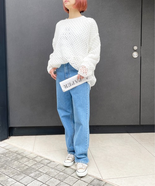 Meli rich（メリーリッチ）の「モヘヤメッシュルーズニット（ニット/セーター・レディース・ブルー/アイボリー/ブラック/グレー系その他/ベージュ/ブルー系その他・MEDIUM）」の20枚目の写真