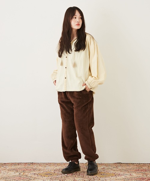 CUBE SUGAR(キューブシュガー)の「ソフトボアリブパンツ(その他パンツ・レディース・マルチ/ネイビー/レッド/ナチュラル/ブラウン・M)」の11枚目の写真