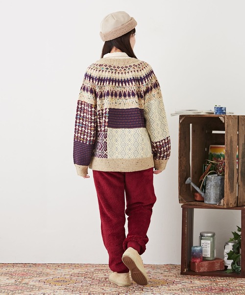 CUBE SUGAR(キューブシュガー)の「ソフトボアリブパンツ(その他パンツ・レディース・マルチ/ネイビー/レッド/ナチュラル/ブラウン・M)」の16枚目の写真