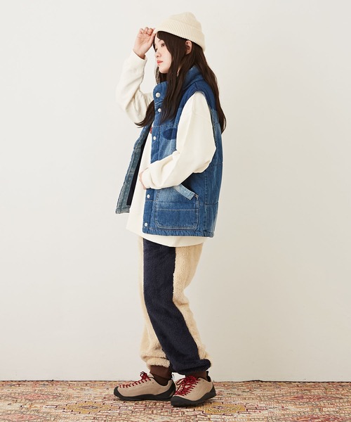 CUBE SUGAR(キューブシュガー)の「ソフトボアリブパンツ(その他パンツ・レディース・マルチ/ネイビー/レッド/ナチュラル/ブラウン・M)」の21枚目の写真