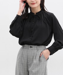 フリルボウタイブラウス
