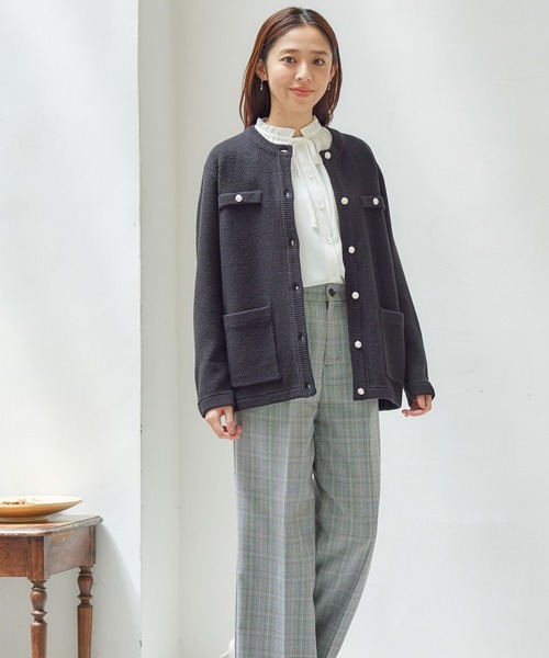 Honeys（ハニーズ）の「フリルボウタイブラウス（シャツ/ブラウス・レディース・アイボリー/ブラック/モカ/グレイッシュベージュ・M/S/L/3L/LL）」の5枚目の写真