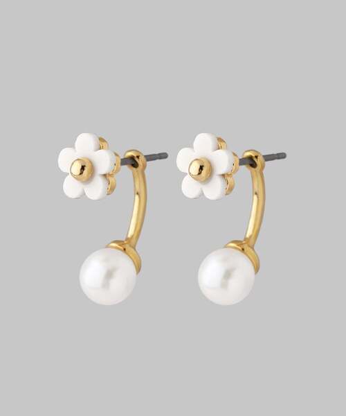 ANEMONE(アネモネ)の「フラワー×パール2WAYバックキャッチピアス(ピアス(両耳用)・レディース・アイボリー/ブラック・FREE)」の2枚目の写真