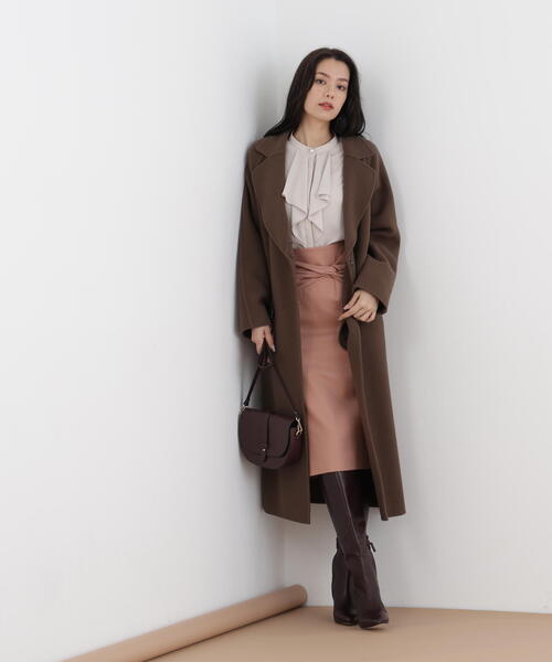 ピンキーアンドダイアン　ラムレザーコート　ロング38 ピンキーアンドダイアン ラムレザーコート ロング38 PINKY & DIANNE