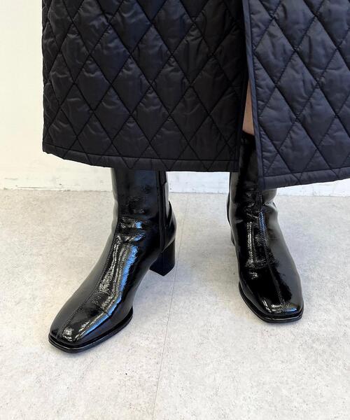 CITEN（シテン）の「＜CITEN＞シンプル スクエアトゥ ショートブーツ（ブーツ・レディース・ブラック/その他1・L/M/S）」の3枚目の写真