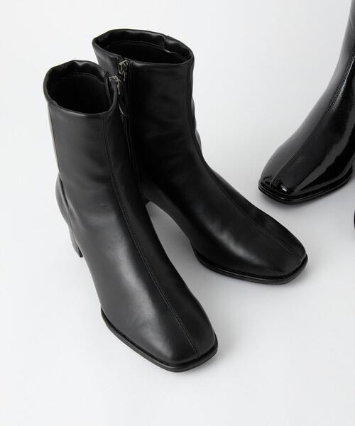 CITEN（シテン）の「＜CITEN＞シンプル スクエアトゥ ショートブーツ（ブーツ・レディース・ブラック/その他1・L/M/S）」の6枚目の写真