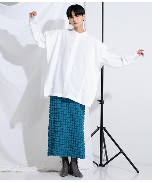 Settimissimo（セッティミッシモ）の「フリル切替カスケードブラウス（シャツ/ブラウス・レディース・オフホワイト/モカ・M）」の8枚目の写真