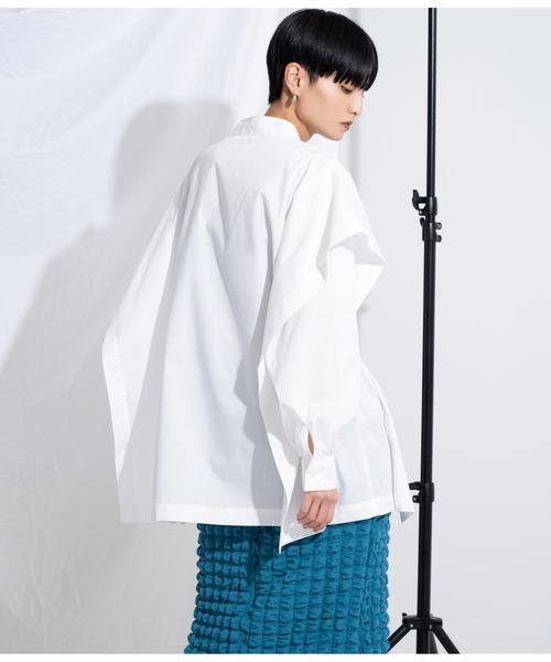 Settimissimo（セッティミッシモ）の「フリル切替カスケードブラウス（シャツ/ブラウス・レディース・オフホワイト/モカ・M）」の6枚目の写真