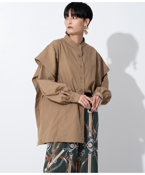 Settimissimo（セッティミッシモ）の「フリル切替カスケードブラウス（シャツ/ブラウス・レディース・オフホワイト/モカ・M）」の10枚目の写真