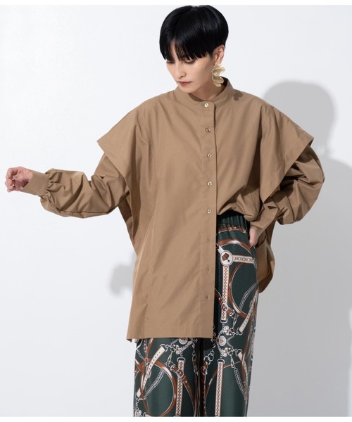 Settimissimo（セッティミッシモ）の「フリル切替カスケードブラウス（シャツ/ブラウス・レディース・オフホワイト/モカ・M）」の11枚目の写真