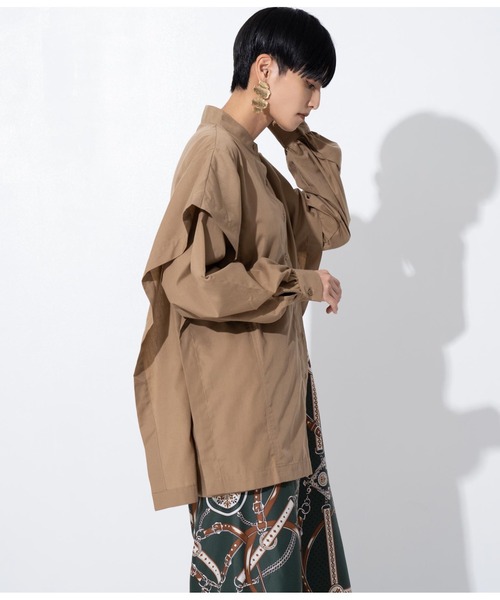 Settimissimo（セッティミッシモ）の「フリル切替カスケードブラウス（シャツ/ブラウス・レディース・オフホワイト/モカ・M）」の12枚目の写真