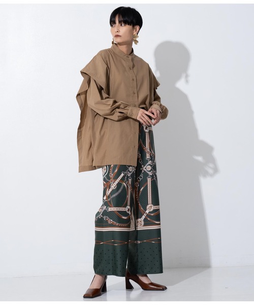 Settimissimo（セッティミッシモ）の「フリル切替カスケードブラウス（シャツ/ブラウス・レディース・オフホワイト/モカ・M）」の14枚目の写真