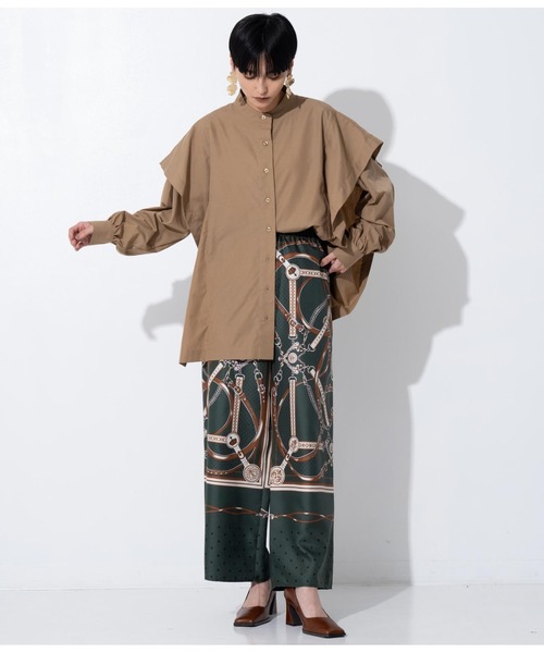 Settimissimo（セッティミッシモ）の「フリル切替カスケードブラウス（シャツ/ブラウス・レディース・オフホワイト/モカ・M）」の15枚目の写真