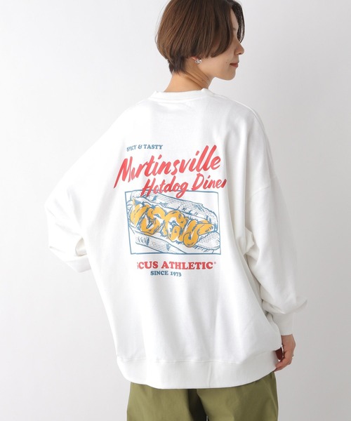 LEPSIM（レプシィム）の「【DISCUS／ディスカス】グラフィック裏毛プルオーバー　906052（スウェット・レディース・グリーン/オフホワイト/チャコールグレー/ブルー/グレー/チャコール/アイボリー・FREE）」の10枚目の写真