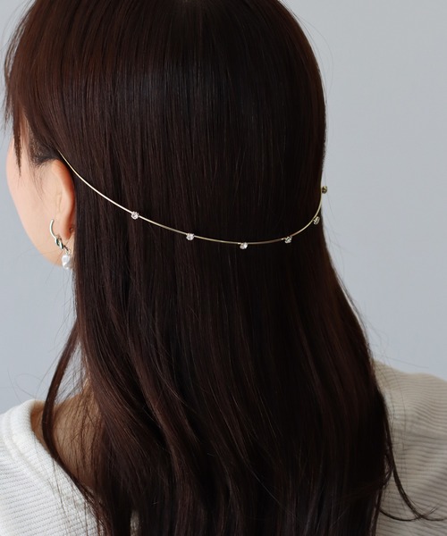 BLUEEAST（ブルーイースト）の「ビジュー＆パールカチューシャ（カチューシャ・レディース・シルバー/シルバー系/ゴールド系/ゴールド・FREE）」の3枚目の写真