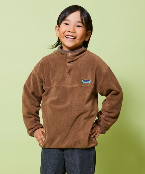 FREAK'S STORE（フリークスストア）の「限定展開 KIDS ハーフスナップフリースPO / キッズ / 子供服 /フリース プルオーバー（その他アウター・キッズ・ブラウン/ブラック/ベージュ/サックスブルー・150/130/110/140/120）」の3枚目の写真