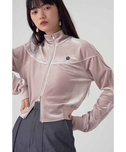 LILY BROWN（リリーブラウン）の「【LILY BROWN×MARY QUANT】ベロアトラックジャケット（ジャージ・レディース・ネイビー/ピンク・FREE）」の9枚目の写真