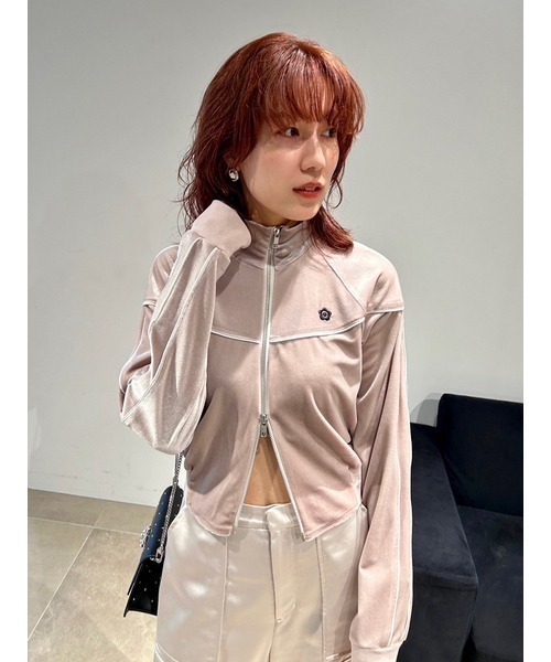 LILY BROWN（リリーブラウン）の「【LILY BROWN×MARY QUANT】ベロアトラックジャケット（ジャージ・レディース・ネイビー/ピンク・FREE）」の13枚目の写真