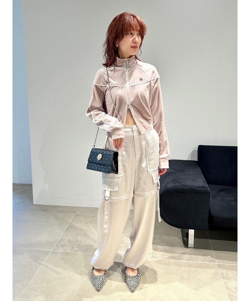 LILY BROWN（リリーブラウン）の「【LILY BROWN×MARY QUANT】ベロアトラックジャケット（ジャージ・レディース・ネイビー/ピンク・FREE）」の16枚目の写真