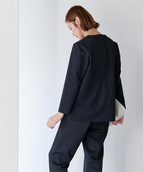 UR'S(ユアーズ)の「パール付キーネックトップス(Tシャツ/カットソー・レディース・ネイビー/ブラック/ベージュ・M/L/S)」の13枚目の写真
