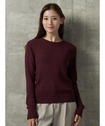 Perfect Suit FActory | イタリー糸　ミニケーブルニット　オフホワイト/イエロー/サックス/ネイビー/ワイン(ニット/セーター)