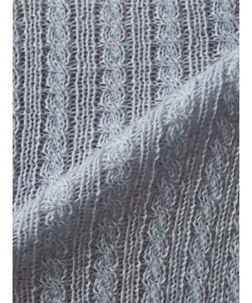 Perfect Suit FActory（パーフェクトスーツファクトリー）の「イタリー糸　ミニケーブルニット　オフホワイト/イエロー/サックス/ネイビー/ワイン（ニット/セーター・レディース・ネイビー/イエロー/サックスブルー/オフホワイト/ワイン・M/L/S）」の21枚目の写真