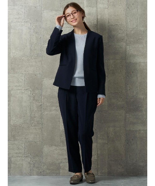 Perfect Suit FActory（パーフェクトスーツファクトリー）の「イタリー糸　ミニケーブルニット　オフホワイト/イエロー/サックス/ネイビー/ワイン（ニット/セーター・レディース・ネイビー/イエロー/サックスブルー/オフホワイト/ワイン・M/L/S）」の22枚目の写真