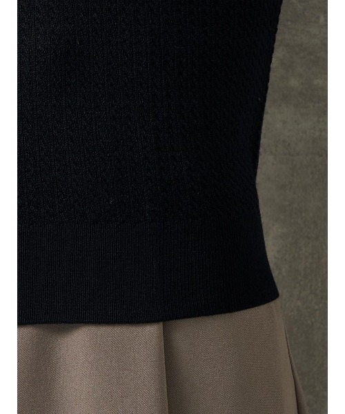 Perfect Suit FActory（パーフェクトスーツファクトリー）の「イタリー糸　ミニケーブルニット　オフホワイト/イエロー/サックス/ネイビー/ワイン（ニット/セーター・レディース・ネイビー/イエロー/サックスブルー/オフホワイト/ワイン・M/L/S）」の19枚目の写真