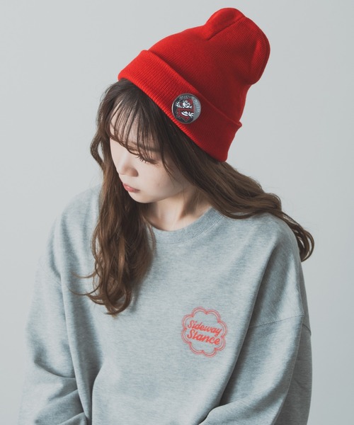 セール】【SIDEWAY STANCE】缶バッジ付き ニットキャップ